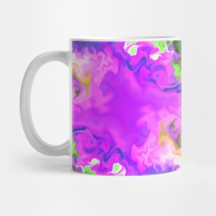 Psychedelic Hippie Square Pink Yellow Blue Red and Green Mug